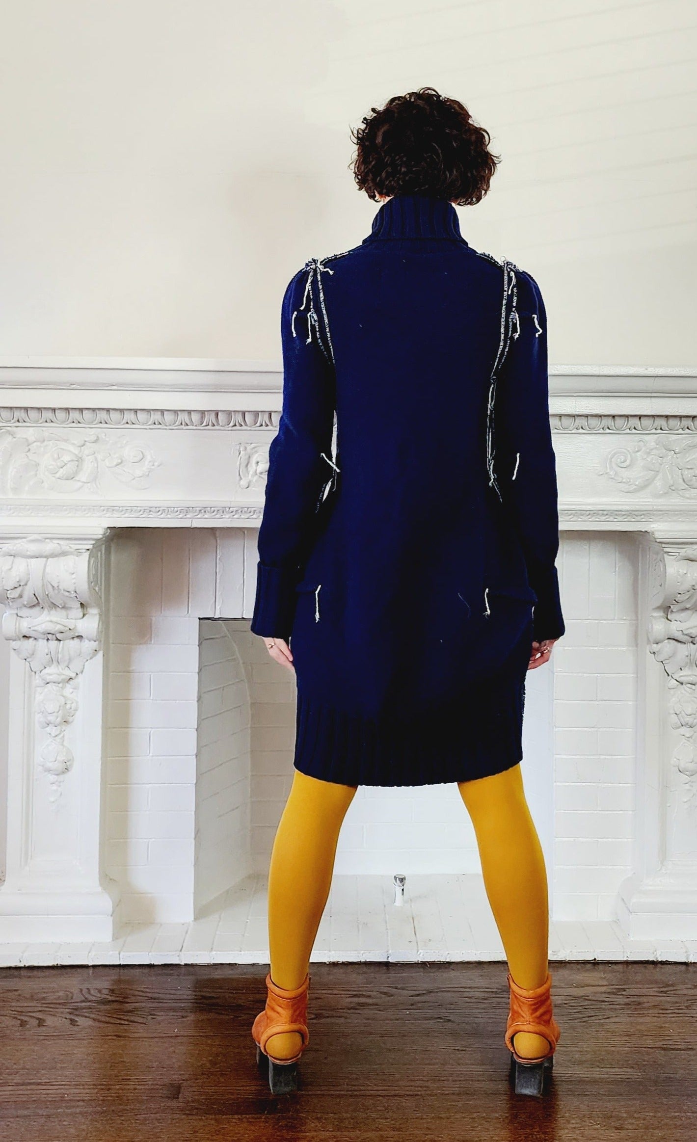 Maison Martin Margiela Navy Blue Darted Sweater Dress H&M NWT RareJule Vintage Maison Martin Margiela Navy Blue Darted Sweater Dress H&M NWT RareJule Vintage