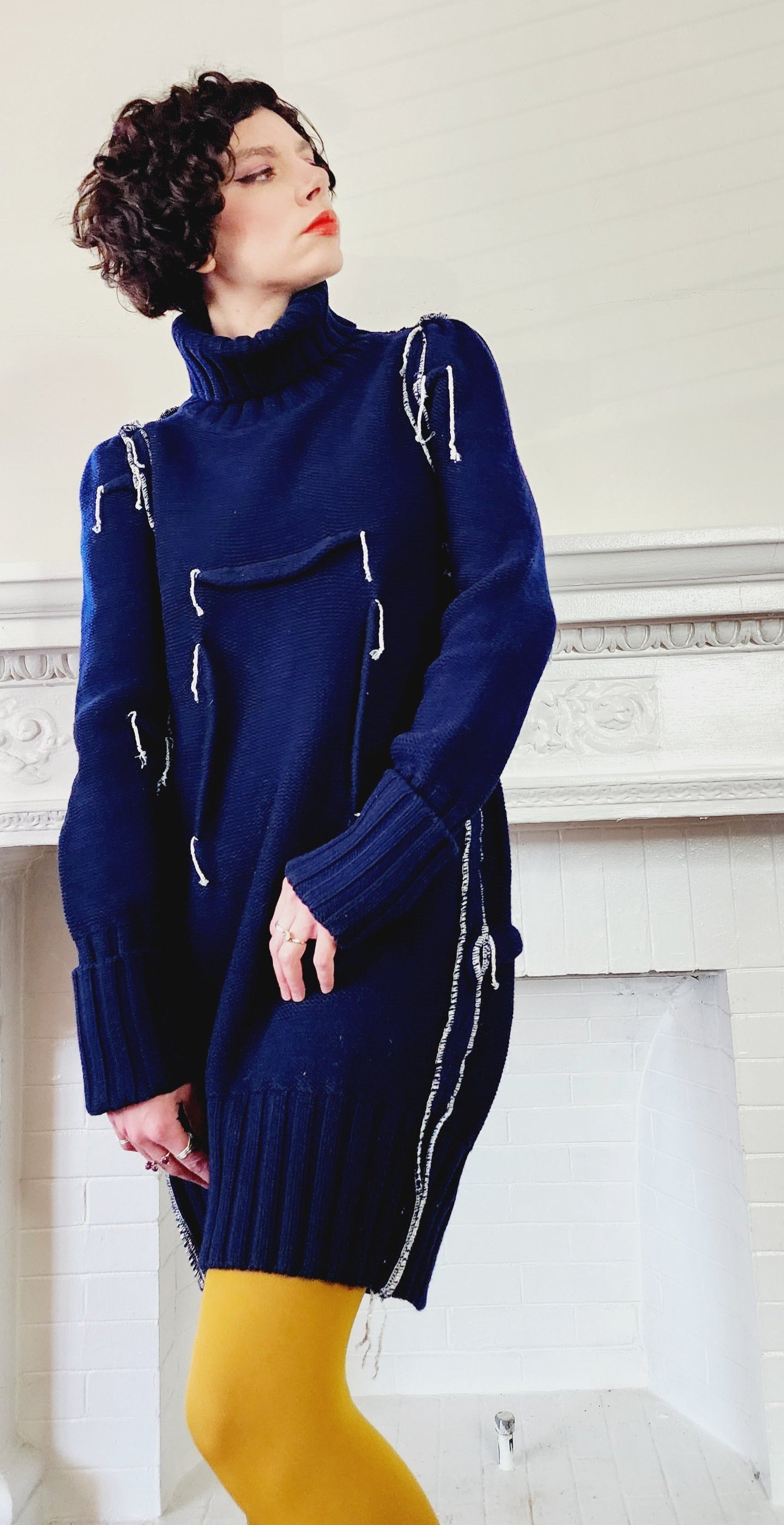 Maison Martin Margiela Navy Blue Darted Sweater Dress HM NWT – RareJule  Vintage