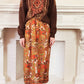 60s Wrap Style Maxi Skirt in Psychedelic Orange Paisley Print / M