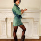 1980s Acid Wash Denim Dress Button Down Front / 80s Blue Jeans Dress Dolman Sleeves Drop Waist / Cut it Out Small