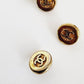 Vintage Chanel Buttons, Set of Four in Gold Toned Metal with CC Logo