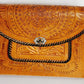 70s Tooled Leather Shoulder Bag Mexican Aztec Motif by National Bags