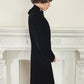 1930s Black Velvet Opera Coat Maxi Length Ruffled Collar / 30s Evening Wm Taylor & Sons M to L / Duteille