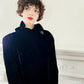 1930s Black Velvet Opera Coat Maxi Length Ruffled Collar / 30s Evening Wm Taylor & Sons M to L / Duteille