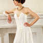 White Corset Lace Dress Asymmetrical Hem / Strapless Party Dress