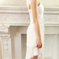 White Corset Lace Dress Asymmetrical Hem / Strapless Party Dress