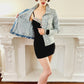 Distressed Denim Jacket Marc by Marc Jacobs, Blue w/White Polka Dots NWT / Med