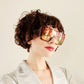 70s 80s Brown Tortoiseshell Oversized Sunglasses Squarish Shape Orange Tint Lenses
