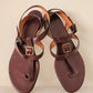 Burberry Brown Leather Sandals / Ankle Strap Thong Style Size 38