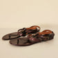 Burberry Brown Leather Sandals / Ankle Strap Thong Style Size 38
