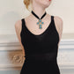 90s Black Knit Evening Dress with Spaghetti Straps / Minimalist Elegance / S