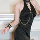 70s Bracelet in Black & Beige Stripe, Stretchy Elastic