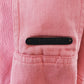 80s 90s Pink Cotton Denim Jacket Hip Length with Matching Belt by Together! Large