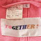 80s 90s Pink Cotton Denim Jacket Hip Length with Matching Belt by Together! Large