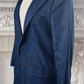 80s Blue Denim Blazer Oversized Jacket by Ralph Lauren / S