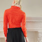 70s Orange Red Long Sleeved Shirt XS w/Large Pointy Collar, By Alexander's