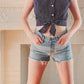 Blue Denim Cut off Shorts by Levis 501 Button Fly w/Light Wash / S