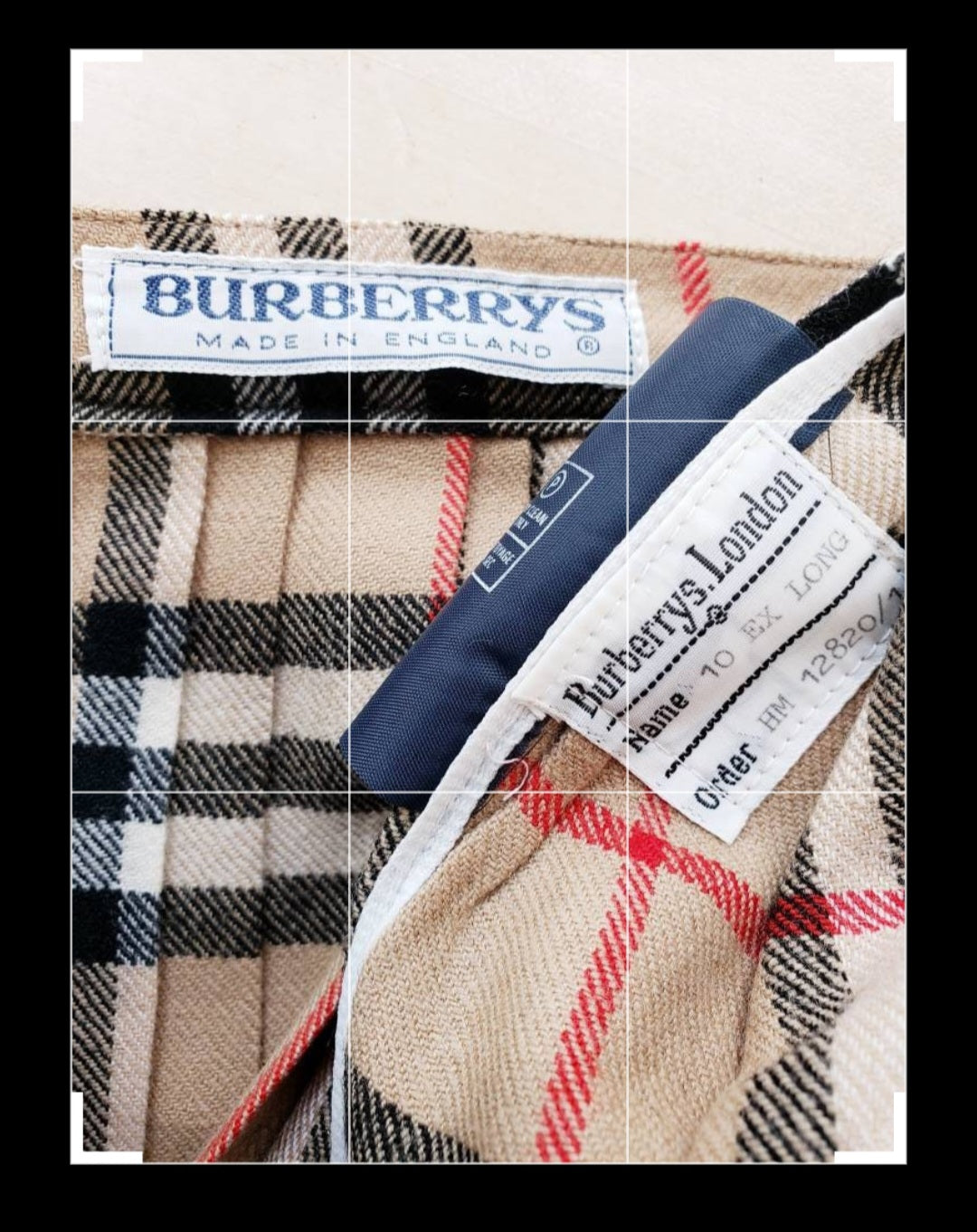 1970s Burberry Skirt Signature Plaid Wrap Around Kilt Archive Beige / 70s Designer British Tartan House Check Pleated Midi Skirt / M