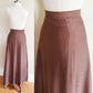 1970s Brown Maxi Skirt White Microdot Pattern/ 70s High Waisted Polka Dot Print Long A Line Skirt / S / Maura