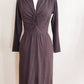 1970s Brown Wool Long Sleeved Dress Laced Bodice Achille Datillo / 70s Long Sleeved Day Dress Elastic Waist Rare Collectible label / S