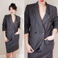 1980s Gray Wool Pinstriped Blazer Louis Feraud 80s Tailored Designer Jacket Minimalist
