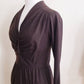 1970s Brown Wool Long Sleeved Dress Laced Bodice Achille Datillo / 70s Long Sleeved Day Dress Elastic Waist Rare Collectible label / S