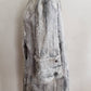 1940s Gray Fur Coat Goat Hair / 40s Goat Fur Button Down Swing Coat Zinman Furs  / M