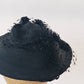 1930s Black Straw Cocktail Hat with Netting / 30s Millinery Woven Weave Lattice Design at Rear / Maelle