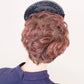 1950s Navy Blue Straw Mini Hat / 50s Mini Platter or Saucer Hat with Velvet Bows Mar-Field marshall Field & Co