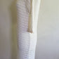 70s 60s Cream Knit Dress Short Sleeves Vera Maxwell Original / 1970s 1960s Shabby Chic Ivory Crochet Dress / M to L