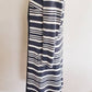 1960s Mod Day Dress Gray White Stripe Domani Knits / 60s Long Sleeved Dress V Neck Wrap Style Wool / M or L / Vagues