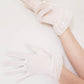 1950s White Nylon Cuffed Gloves / 50s Cocktail Gloves Eyelet Lace Ruffle Wedding Bridal / Feminine Frilly / Norma