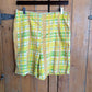 1960s Yellow Plaid Print Shorts / Medium