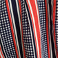 1960s Cotton Print Shorts Red White Blue Stripes Checkerboard /M