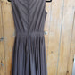 1950s Brown Cotton Midi Length Sun Dress / 50s Sleeveless Dress Full Pleated Skirt / M / Avalon