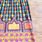 1970s Long Sleeved Boho Maxi Dress Colorful Print Skirt Multicolored Floral Maximalist Pattern Top Black Adjustable Belt /Med / Kuliga