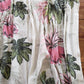 1940s Single Curtain Panel Floral Print Rayon / Vintage Drapery Pink Green Hawaiian Print Tiki Decor /  Kelani