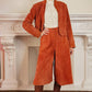 1970s Suede Culottes and Jacket Set Rust Orange Brown Deerskin Trading Post Boho Pants Suit Medium / Delma